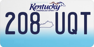 KY license plate 208UQT