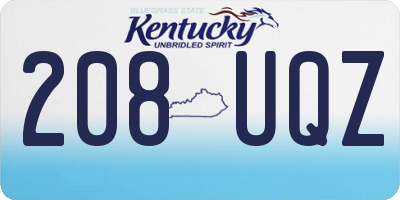 KY license plate 208UQZ