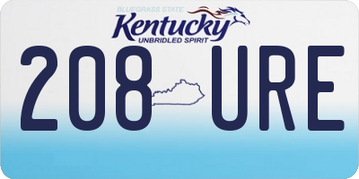 KY license plate 208URE