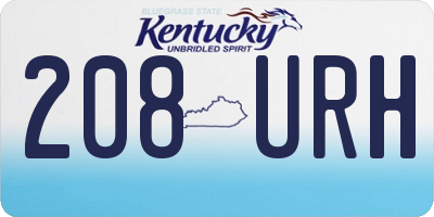 KY license plate 208URH