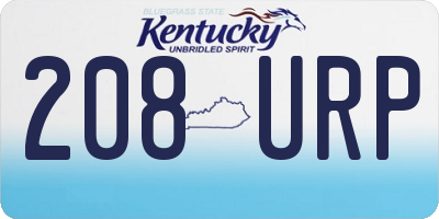 KY license plate 208URP