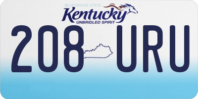 KY license plate 208URU