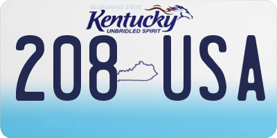 KY license plate 208USA