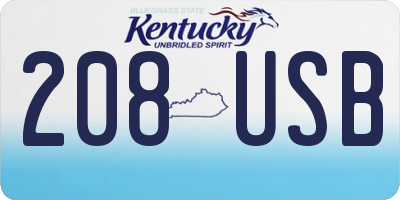 KY license plate 208USB