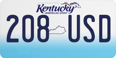 KY license plate 208USD