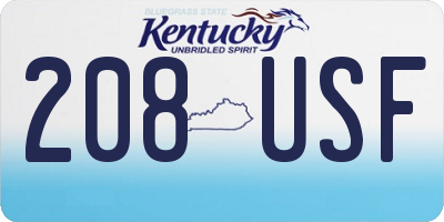 KY license plate 208USF