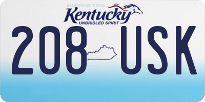 KY license plate 208USK