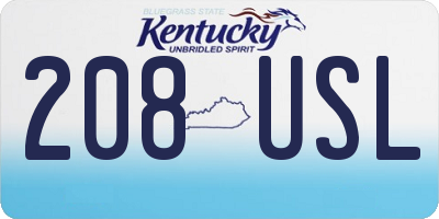 KY license plate 208USL