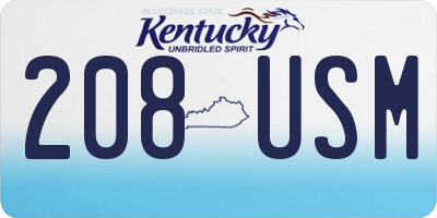 KY license plate 208USM