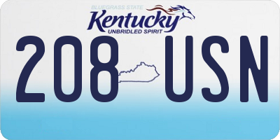 KY license plate 208USN