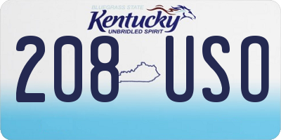 KY license plate 208USO