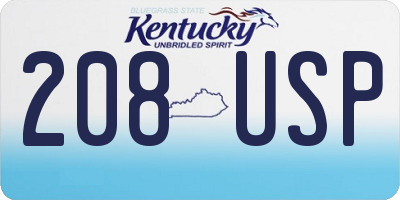 KY license plate 208USP