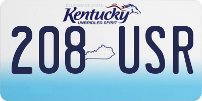 KY license plate 208USR