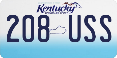 KY license plate 208USS