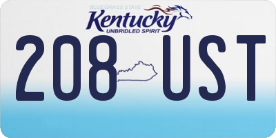 KY license plate 208UST