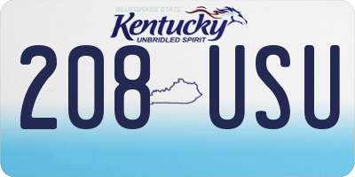 KY license plate 208USU