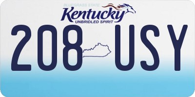 KY license plate 208USY