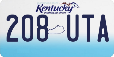 KY license plate 208UTA