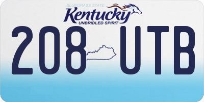 KY license plate 208UTB