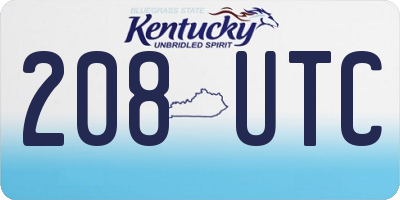 KY license plate 208UTC