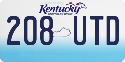 KY license plate 208UTD
