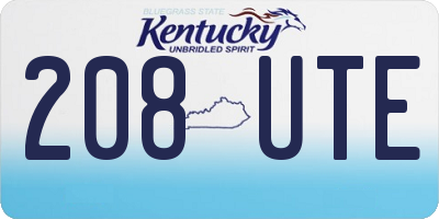 KY license plate 208UTE