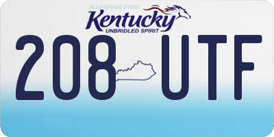 KY license plate 208UTF
