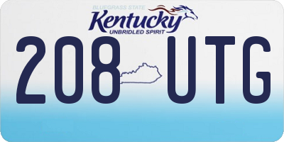 KY license plate 208UTG