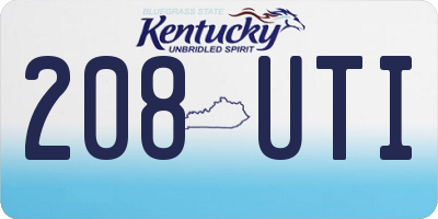 KY license plate 208UTI