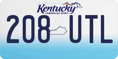 KY license plate 208UTL