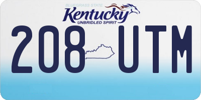 KY license plate 208UTM