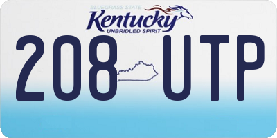 KY license plate 208UTP
