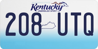 KY license plate 208UTQ