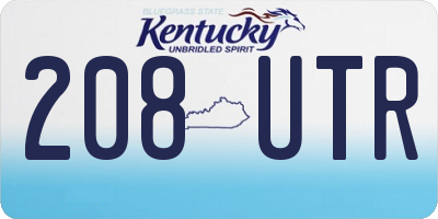 KY license plate 208UTR