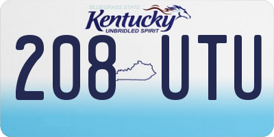 KY license plate 208UTU