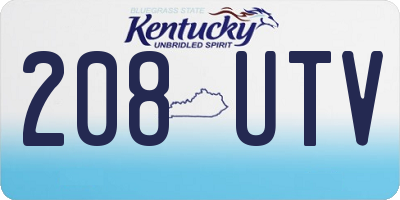KY license plate 208UTV