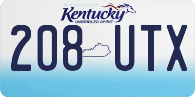 KY license plate 208UTX