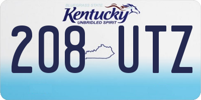 KY license plate 208UTZ