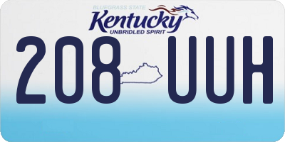 KY license plate 208UUH