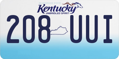 KY license plate 208UUI