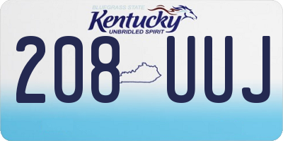 KY license plate 208UUJ