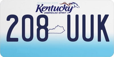 KY license plate 208UUK