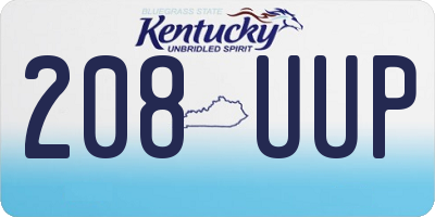 KY license plate 208UUP