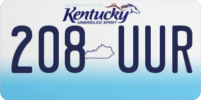 KY license plate 208UUR