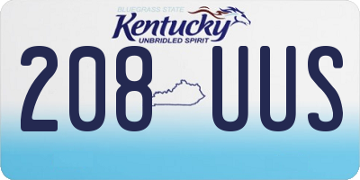 KY license plate 208UUS