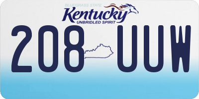 KY license plate 208UUW