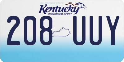 KY license plate 208UUY