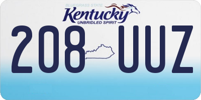 KY license plate 208UUZ
