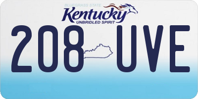 KY license plate 208UVE