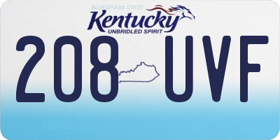 KY license plate 208UVF